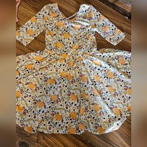 Dot dot smile pumpkin fall twirl dress size 7